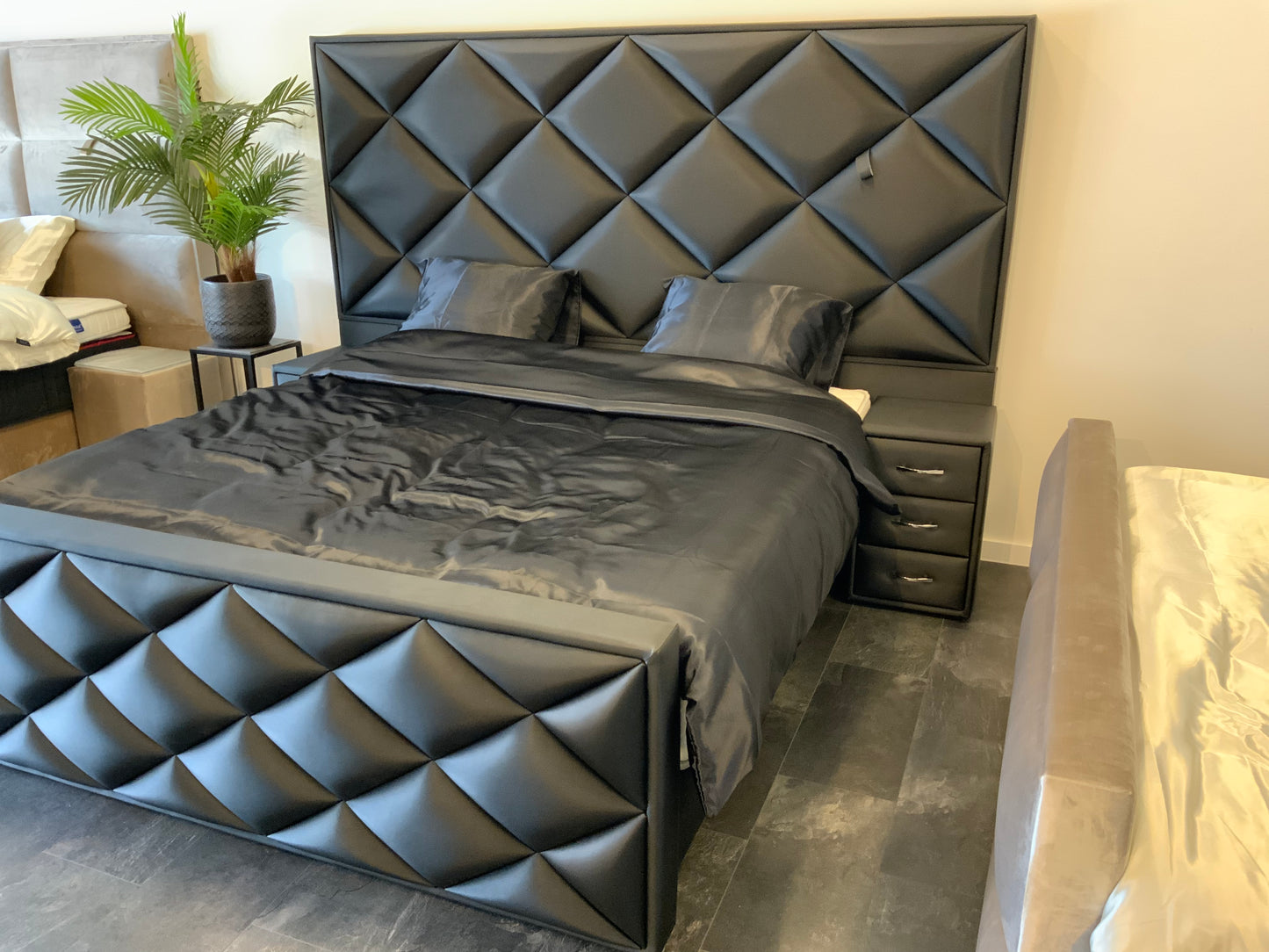 Mega boxspring Imperial XL 180 x 200 Zwart Leder