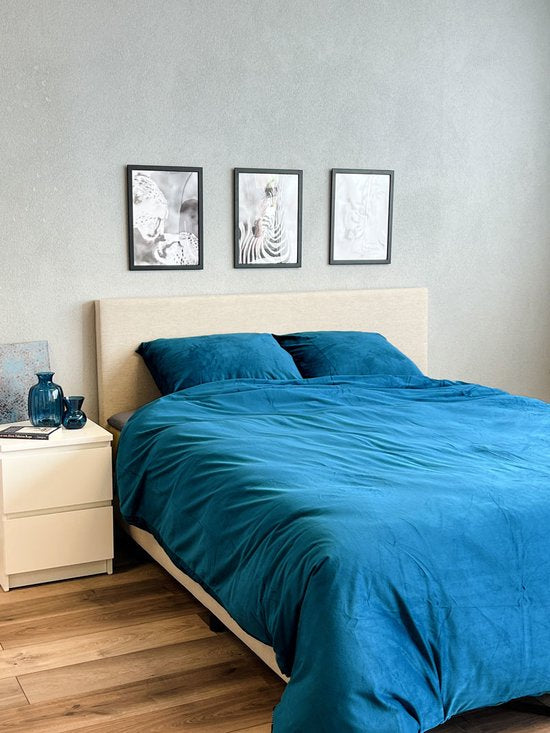 Fluwelen Dekbedovertrek Petrol Blauw Velvet Velours
