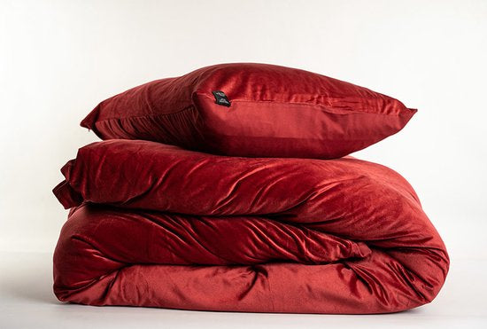 Fluwelen Dekbedovertrek Bordeaux-Rood Velvet Velours