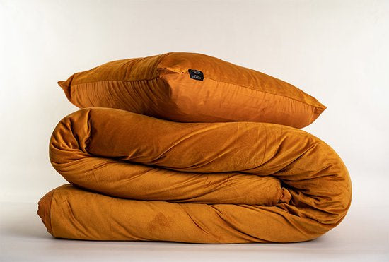 Fluwelen Dekbedovertrek Cognac Velvet/Velours