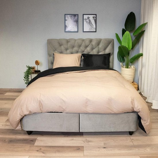 Inspirations Katoenen Dekbedovertrek Dubbelzijdig Zwart Taupe