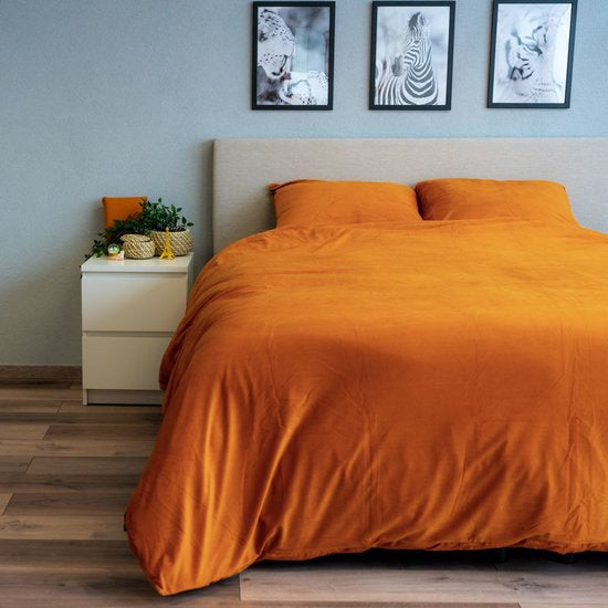 Fluwelen Dekbedovertrek Cognac Velvet/Velours