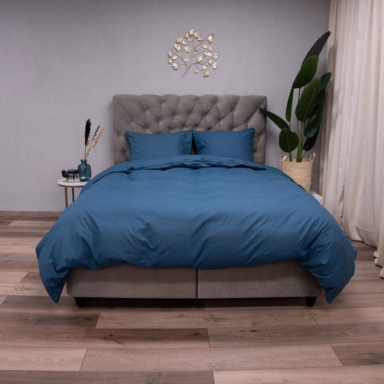 Inspirations Dekbedovertrek Uni met Bies Blauw
