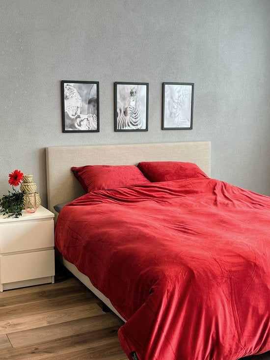 Fluwelen Dekbedovertrek Bordeaux-Rood Velvet Velours