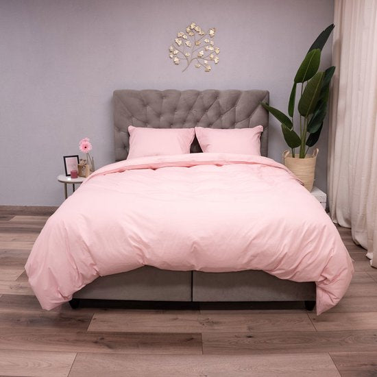 Inspirations Dekbedovertrek Uni met Bies Roze