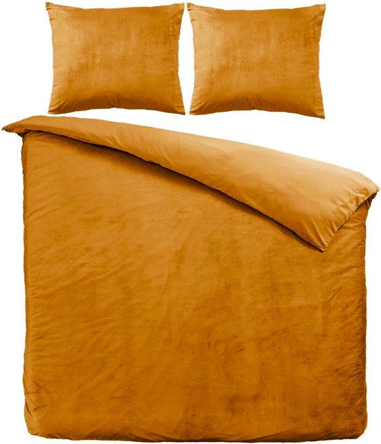 Fluwelen Dekbedovertrek Cognac Velvet/Velours