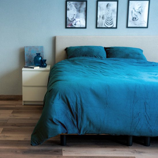 Fluwelen Dekbedovertrek Petrol Blauw Velvet Velours