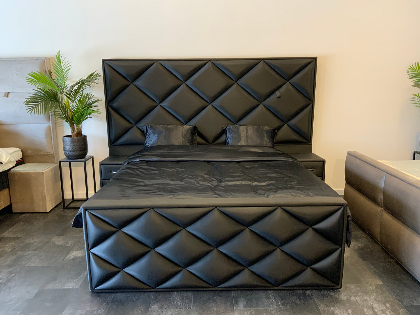 Mega boxspring Imperial XL 180 x 200 Zwart Leder