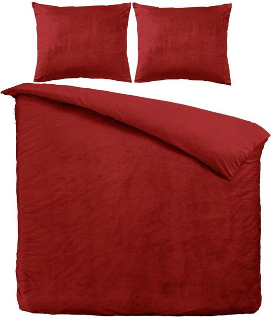 Fluwelen Dekbedovertrek Bordeaux-Rood Velvet Velours