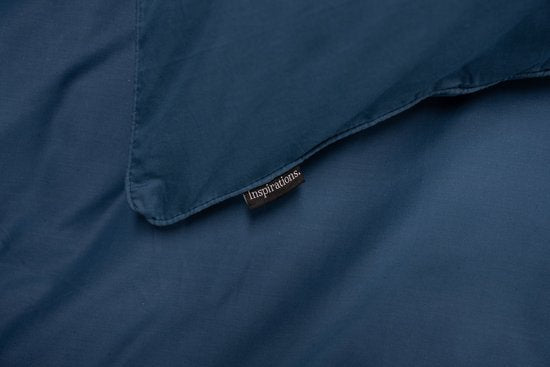 Inspirations Dekbedovertrek Uni met Bies Blauw