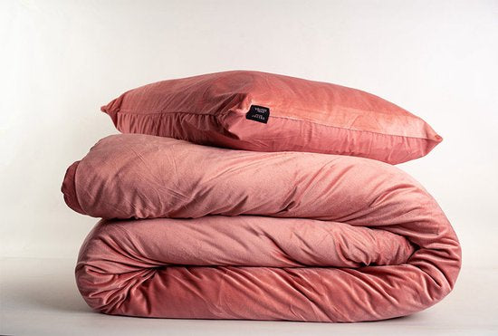 Fluwelen Dekbedovertrek Oud Rose / Rosewood Velvet