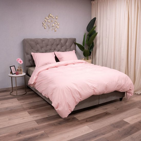 Inspirations Dekbedovertrek Uni met Bies Roze
